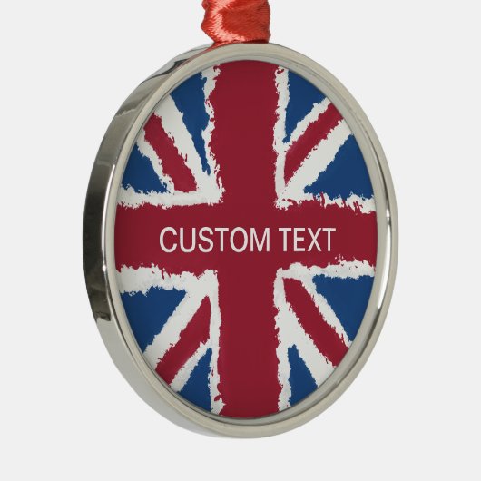 文字カスタムユニオンジャック国旗のアートバイヒバワヴァ メタルオーナメント (右)