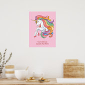 文字カスタムユニコーンカラフル ポスター (キッチン)