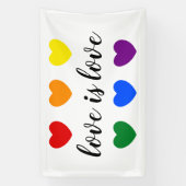 文字カスタムラブイズラブLGBTレインボーカラーハート 横断幕 (縦)