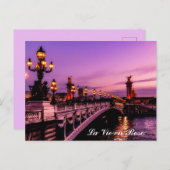 文字カスタムラヴィアンバラセーヌパリフランスピンク ポストカード (正面/裏面)