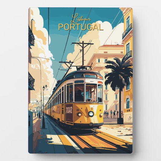 文字カスタムリスボンポルトガル フォトプラーク (正面)