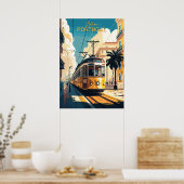 文字カスタムリスボンポルトガル ポスター (キッチン)