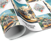 文字カスタムリスボンポルトガル ラッピングペーパー (ロールコーナー)