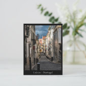 文字カスタムリスボン通りポルトガルポストカード ポストカード (スタンド正面)