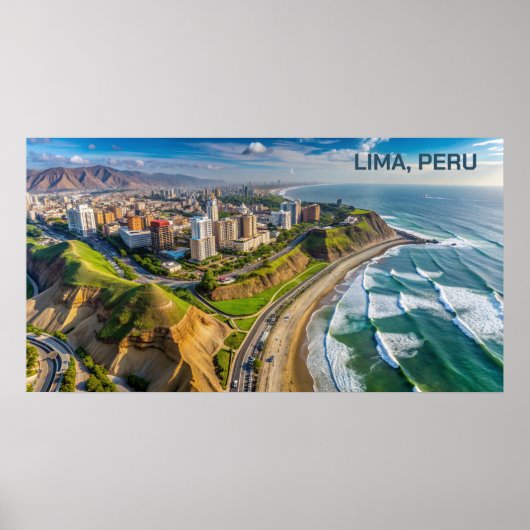 文字カスタムリマ,ペルー ポスター (正面)