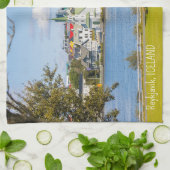 文字カスタムレイキャビク，アイスランド キッチンタオル (折り畳み)