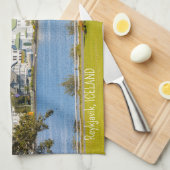 文字カスタムレイキャビク，アイスランド キッチンタオル (四つ折り)