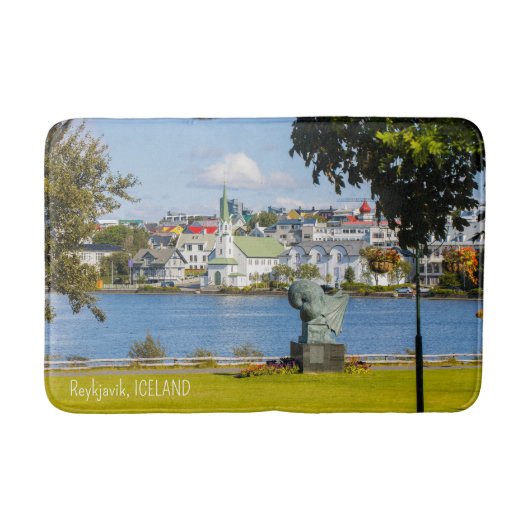文字カスタムレイキャビク，アイスランド バスマット (正面)