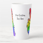 文字カスタムレインボーピース カフェラテマグ (正面)