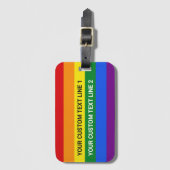 文字カスタムレインボープライド ラゲッジタグ (正面縦)