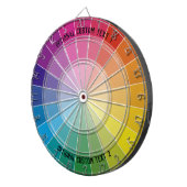 文字カスタムレインボーモノクロカラーホイール ダーツボード (正面右)