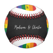 文字カスタムレインボーラブ 野球ボール (裏面)
