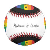 文字カスタムレインボーラブ 野球ボール (正面)