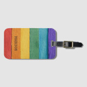 文字カスタムレインボー ラゲッジタグ (正面横)