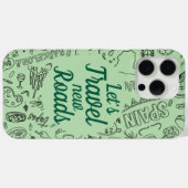 文字カスタムレッツトラベル旅行アイコングリーン Case-Mate iPhoneケース (裏面 (横))