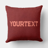 文字カスタムレッドブラウンレザールックダブルサイド クッション (裏面)