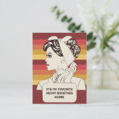 文字カスタムレトロ女性 ポストカード (スタンド正面)