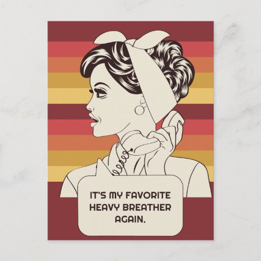 文字カスタムレトロ女性 ポストカード (正面)