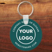 文字カスタムロゴおよび会社の企業のスワッグティール(緑がかった色) キーホルダー (正面)