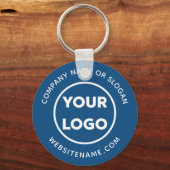 文字カスタムロゴと会社の企業のスワッグブルー キーホルダー (正面)
