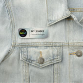 文字カスタムロゴビジネスまたは従業員シルバー 名札 (インサイチュ)