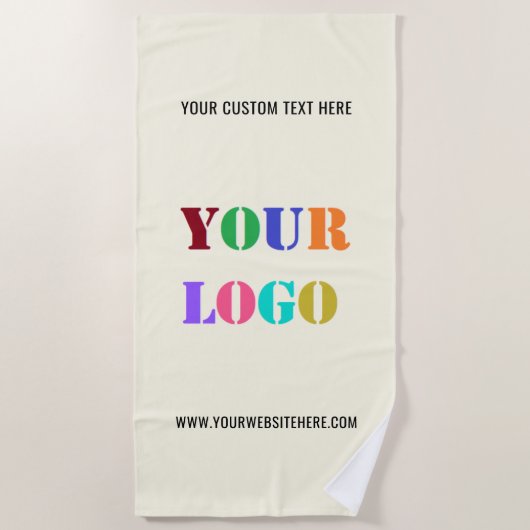 文字カスタムロゴビーチタオル ビーチタオル (正面)