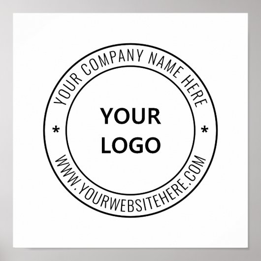 文字カスタムロゴ会社ポスタースタンプ ポスター (正面)