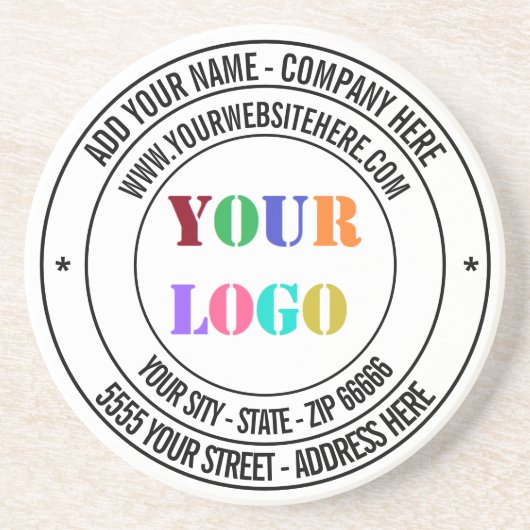 文字カスタムロゴ名アドレスウェブサイトプロモーション コースター (正面)