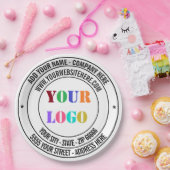 文字カスタムロゴ名アドレスWebサイト紙プレート ペーパープレート (パーティー)