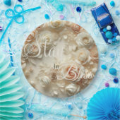 文字カスタムロマンチックなフローラアートとバラ ペーパープレート (パーティー)