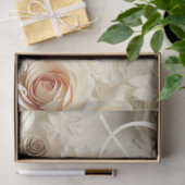 文字カスタムロマンチックなフローラアートとバラ 薄葉紙 (ギフト)