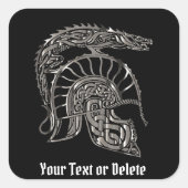 文字カスタムローマンソルジャーメタルドラゴンウォーヘルメット スクエアシール (正面)