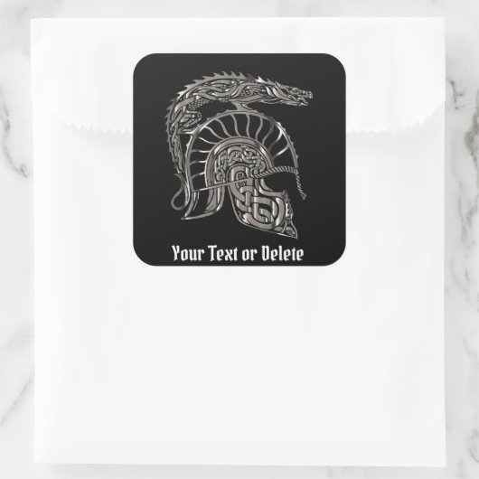 文字カスタムローマンソルジャーメタルドラゴンウォーヘルメット スクエアシール (バッグ)