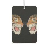 文字カスタムワイルドタイガーの水カラーのアートワーク黒 カーエアーフレッシュナー (正面)