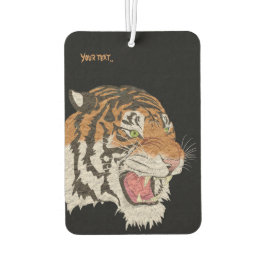 文字カスタムワイルドタイガーの水カラーのアートワーク黒 カーエアーフレッシュナー