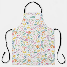 文字カスタムワイルドフラワーメドウ エプロン
