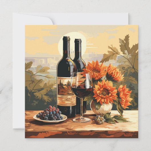 文字カスタムワインラバーズ 招待状 (正面)