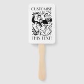 文字カスタムヴィンテージアールデコカクテルパーティー ハンドファン (裏面)