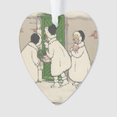 文字カスタムヴィンテージギフトフランスのガールズクリスマス オーナメント (正面)