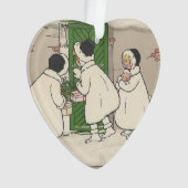 文字カスタムヴィンテージギフトフランスのガールズクリスマス オーナメント (正面)