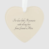 文字カスタムヴィンテージギフトフランスのガールズクリスマス オーナメント (裏面)