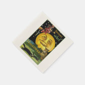 文字カスタムヴィンテージハロウィンムーンウォッチングウィッチ スタンダードカクテルナプキン (角)