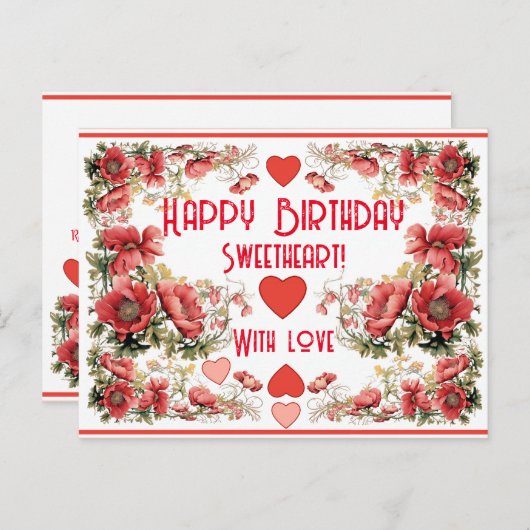 文字カスタムヴィンテージポピースプレー誕生日 ポストカード (正面/裏面)