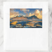 文字カスタムヴェストラホルン山脈、アイスランド 長方形シール (バッグ)