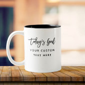 文字カスタム今日のゴールおもしろいユーモア計画 ツートーンマグカップ