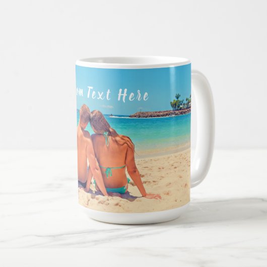 文字カスタム付きフォトコーヒーマグギフト コーヒーマグカップ (正面右)