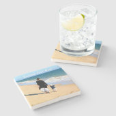 文字カスタム付きフォトストーンコースターギフト ストーンコースター (横)