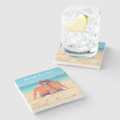 文字カスタム付きフォトストーンコースターギフト ストーンコースター (横)