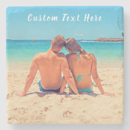 文字カスタム付きフォトストーンコースターギフト ストーンコースター (正面)