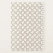 文字カスタム付きペット写真とベージュと白い手 プランナー手帳 (裏面)